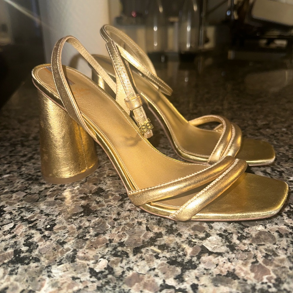 Sam Edelman Gold Block Heels Kia 8
